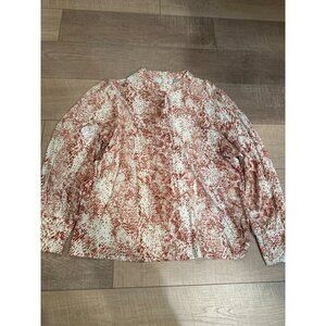 Chicos Womens Snake Skin Patterned Long Sleeve Blouse Size XL